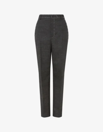 Embroidered wool canvas pants Embroidered wool canvas pants