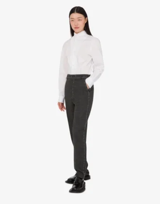 Embroidered wool canvas pants Embroidered wool canvas pants