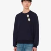 Extra-fine merino wool pullover with intarsia
