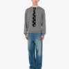 Extra-fine merino wool pullover with intarsia
