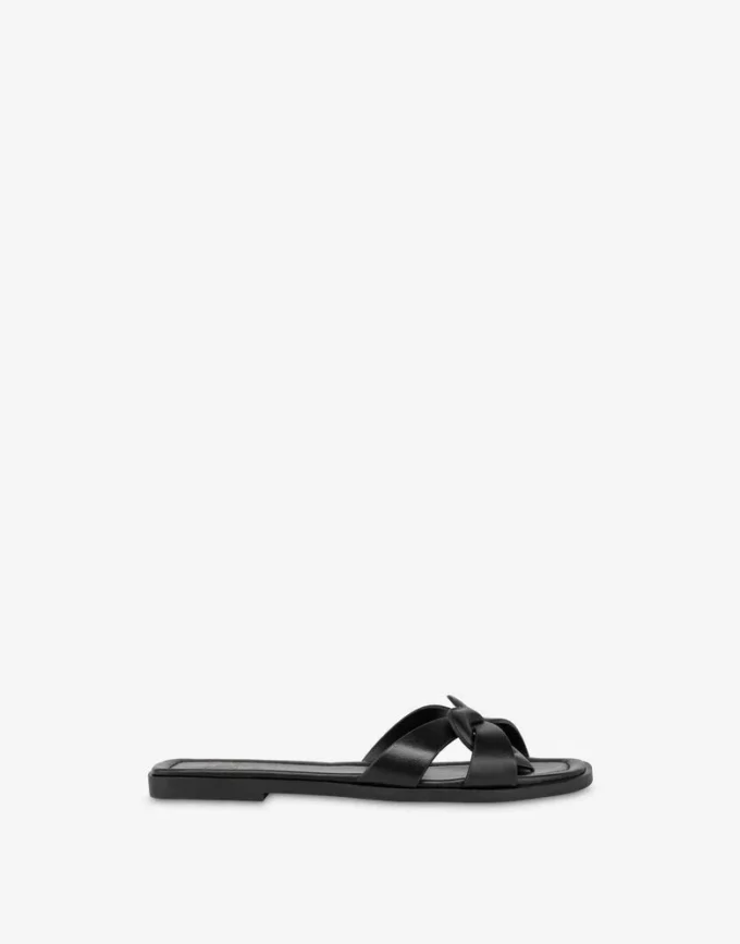 Flat calfskin sandals Filled Heart