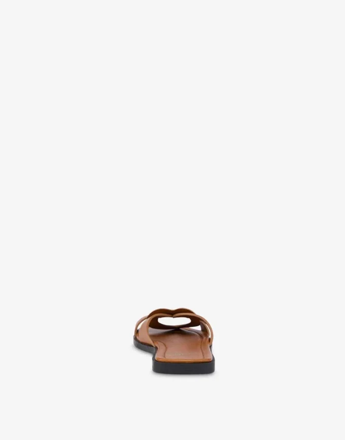 Flat calfskin sandals Filled Heart