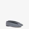 Flocked denim ballet flats
