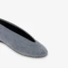 Flocked denim ballet flats