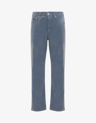 Flocked denim pants