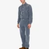 Flocked denim pants