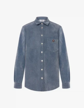 Flocked denim shirt