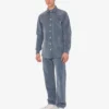 Flocked denim shirt