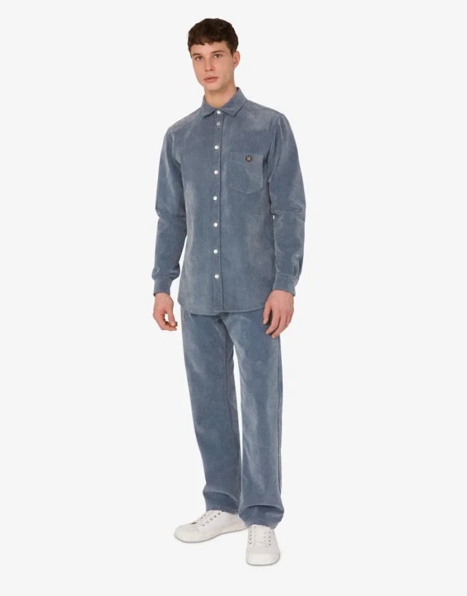 Flocked denim shirt