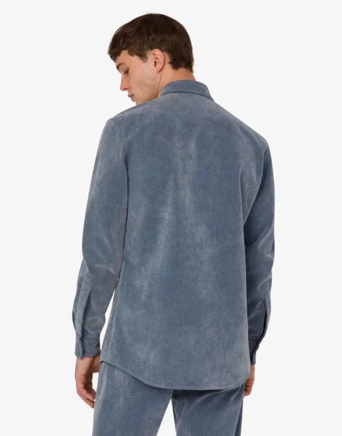 Flocked denim shirt