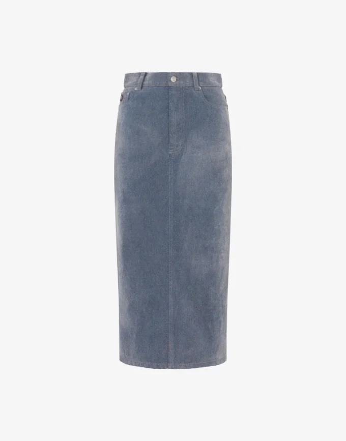 Flocked denim skirt Flocked denim skirt