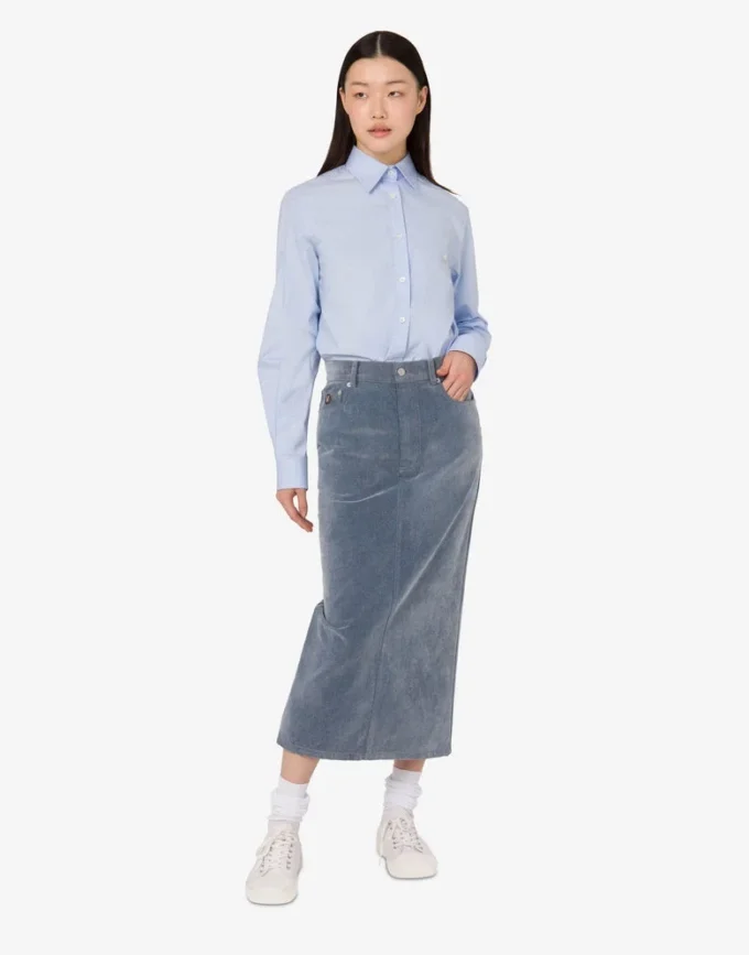 Flocked denim skirt Flocked denim skirt