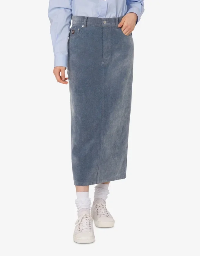 Flocked denim skirt Flocked denim skirt