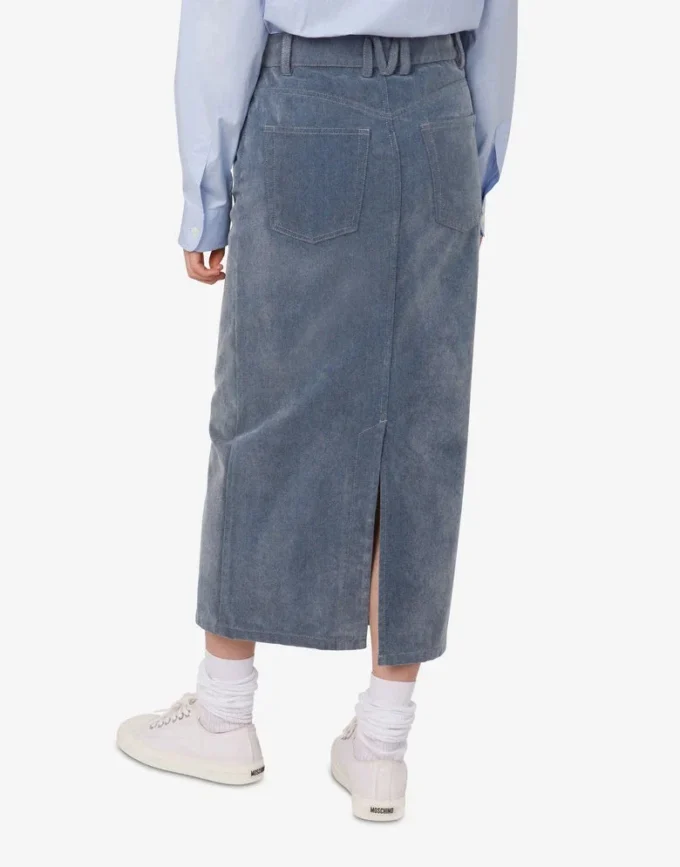 Flocked denim skirt Flocked denim skirt