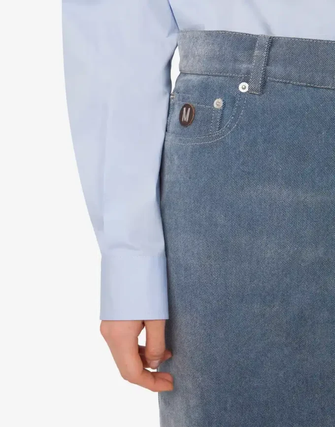 Flocked denim skirt Flocked denim skirt
