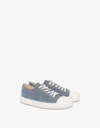 Flocked denim sneakers