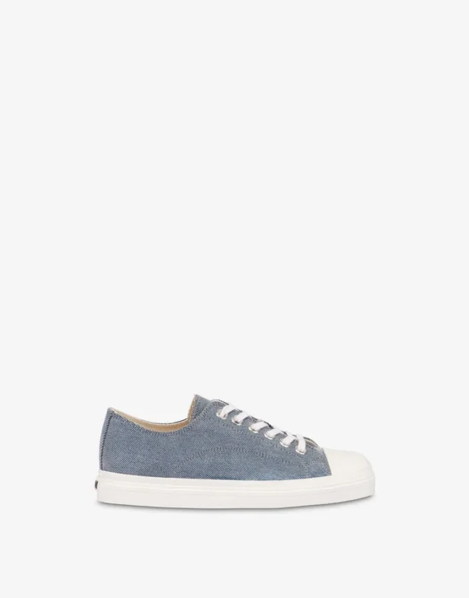 Flocked denim sneakers