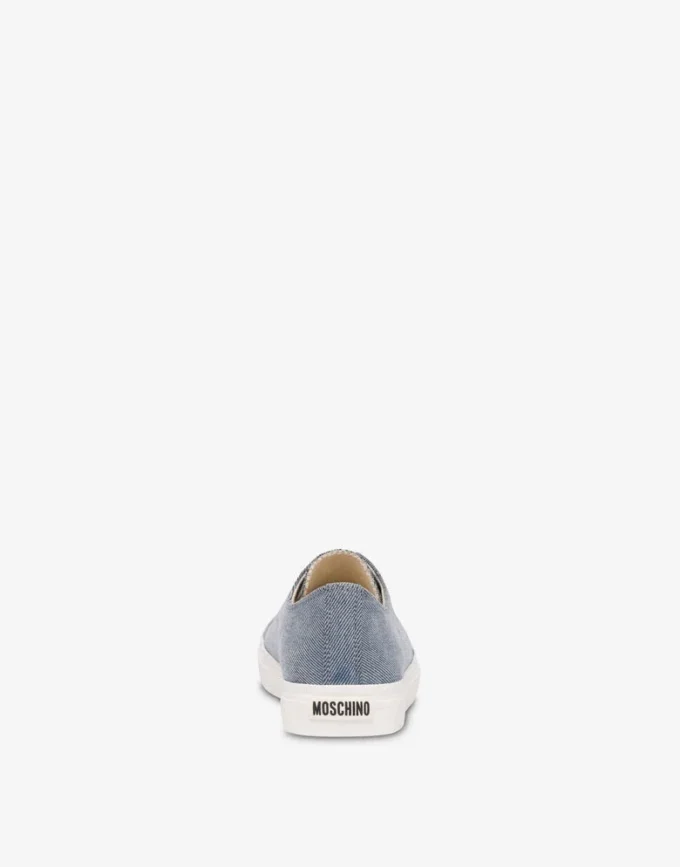 Flocked denim sneakers