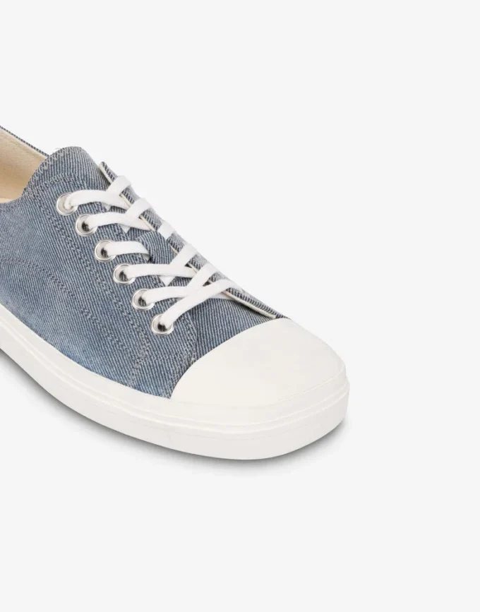 Flocked denim sneakers