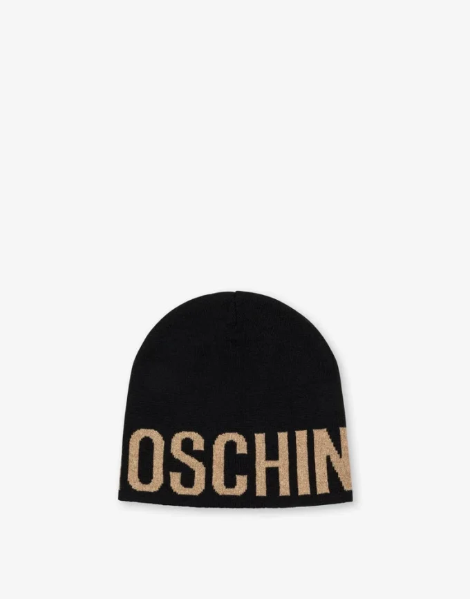 Gold Lettering Logo knit hat