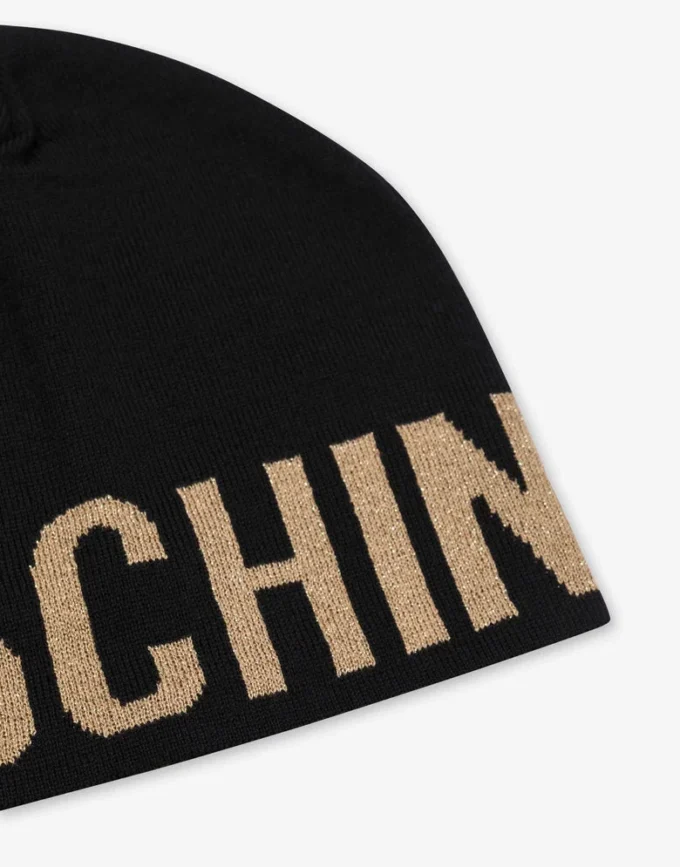 Gold Lettering Logo knit hat