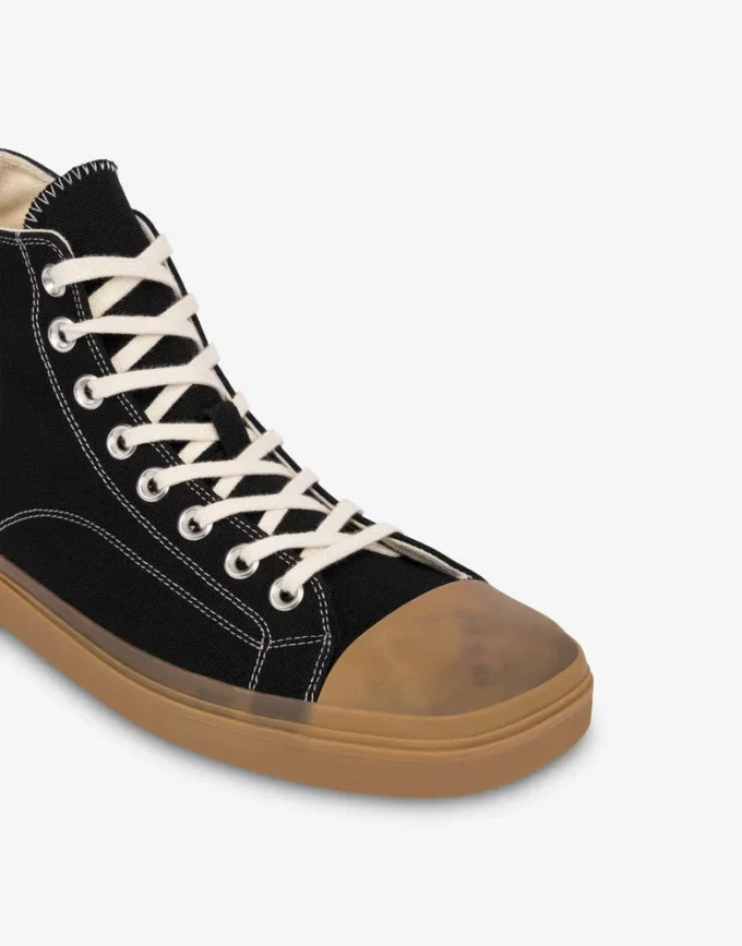 High canvas trainers