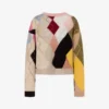 Inlaid gauze mohair pullover