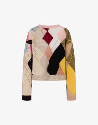 Inlaid gauze mohair pullover