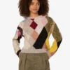 Inlaid gauze mohair pullover