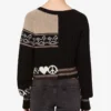 Intarsia wool blend cardigan
