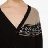 Intarsia wool blend cardigan