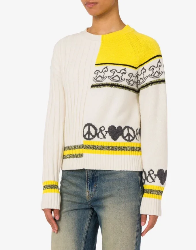 Intarsia wool blend pullover
