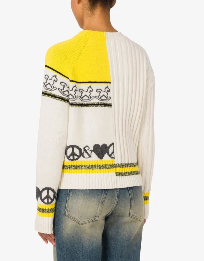 Intarsia wool blend pullover