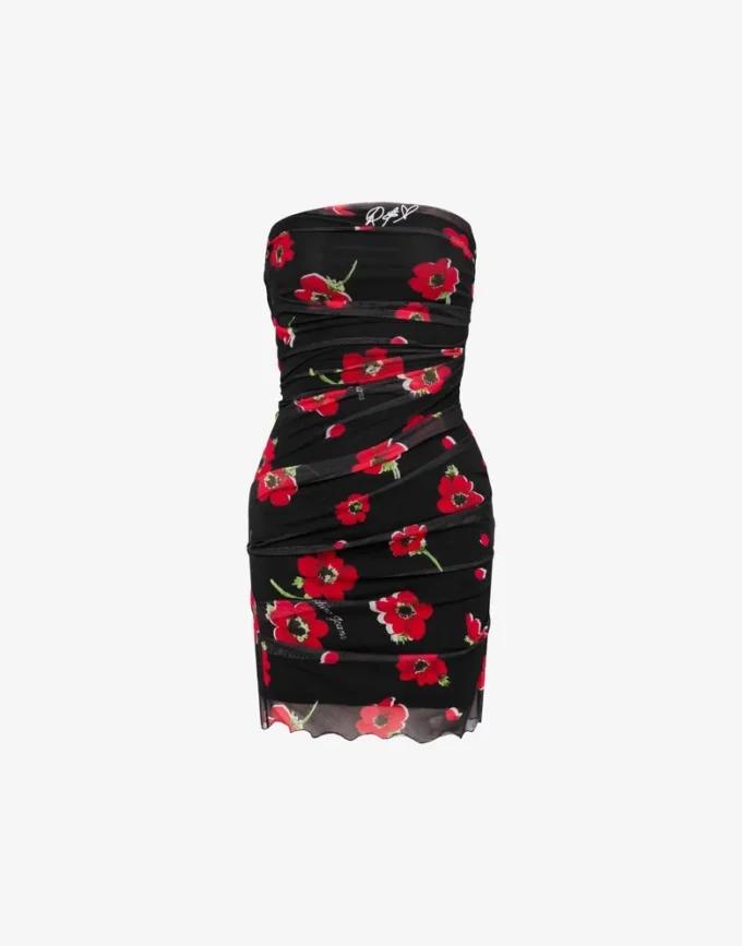 Printed tulle dress