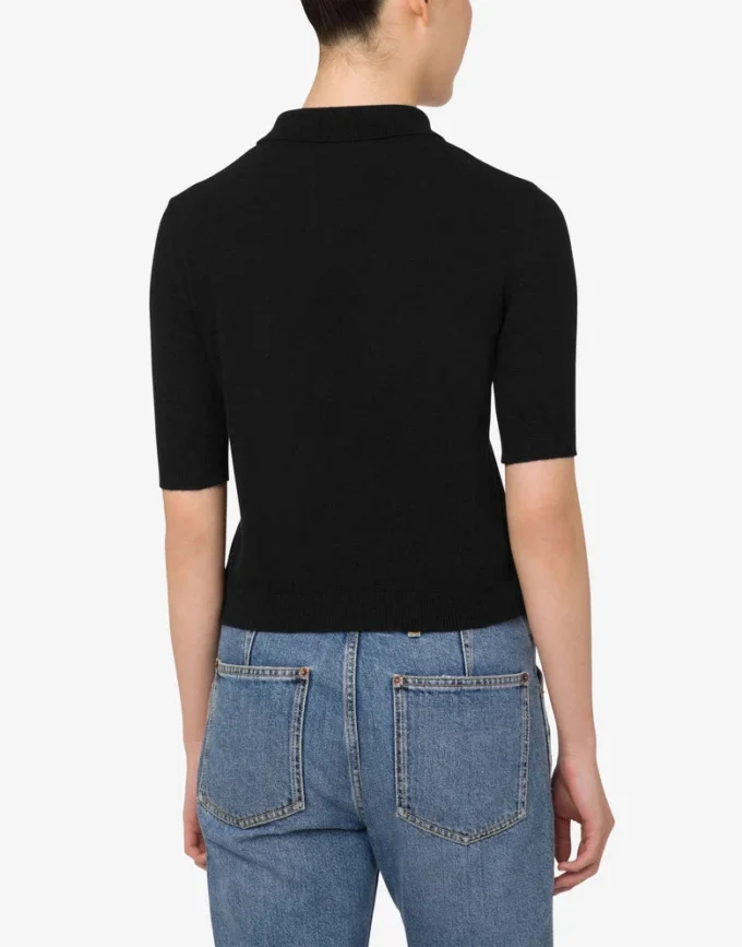 Knit Polo Shirt Laurel Crown Logo