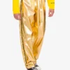Laminated cotton muslin trousers