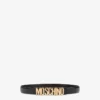 Leather belt with logo