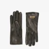 Leather gloves with logo