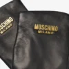 Leather gloves with logo