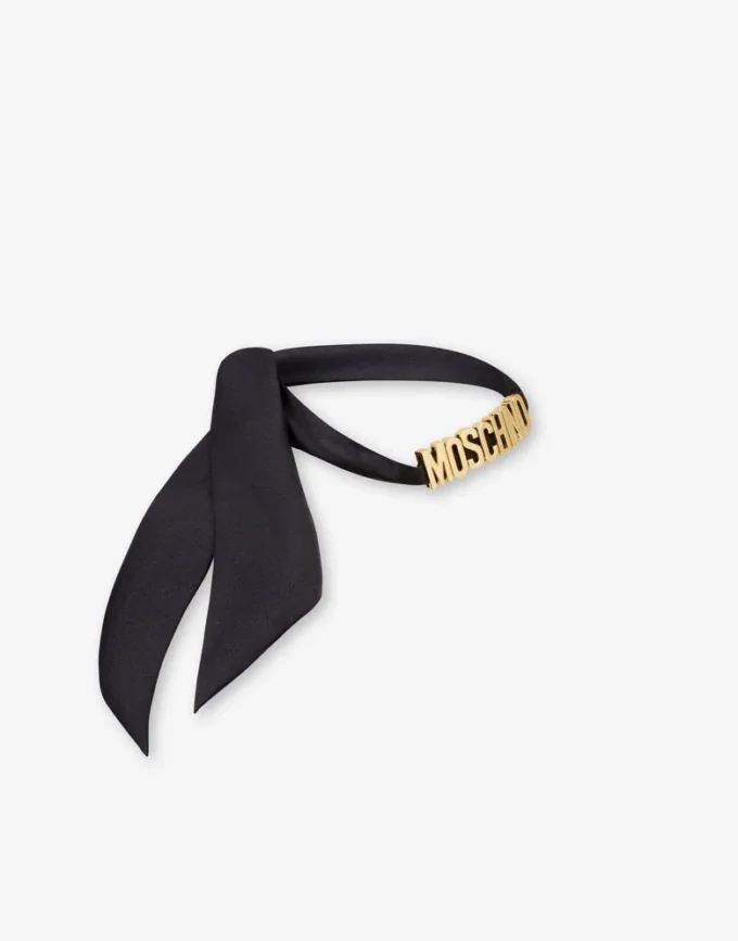 Lettering Logo small silk scarf