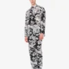 Lightweight cotton poplin pants with goose print