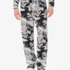 Lightweight cotton poplin pants with goose print