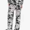Lightweight cotton poplin pants with goose print