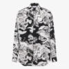 Lightweight cotton poplin shirt with goose print