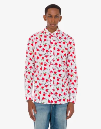 Lightweight cotton poplin shirt with print