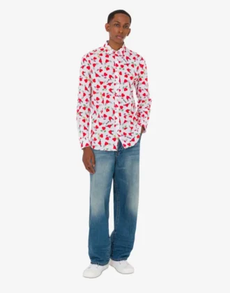 Lightweight cotton poplin shirt with print