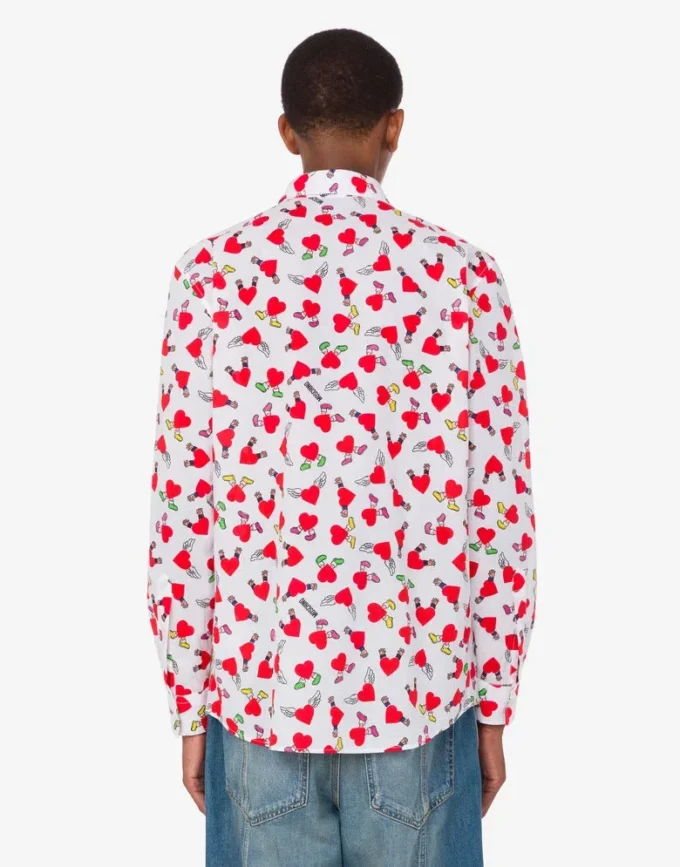 Lightweight cotton poplin shirt with print