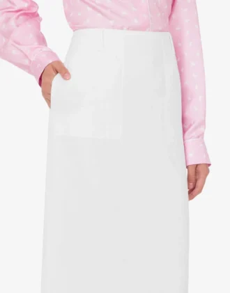 Linen blend yarn-dyed skirt