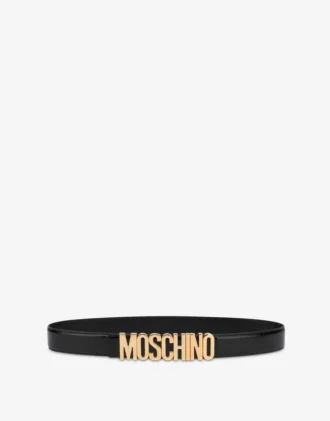 Logo Lettering calfskin belt