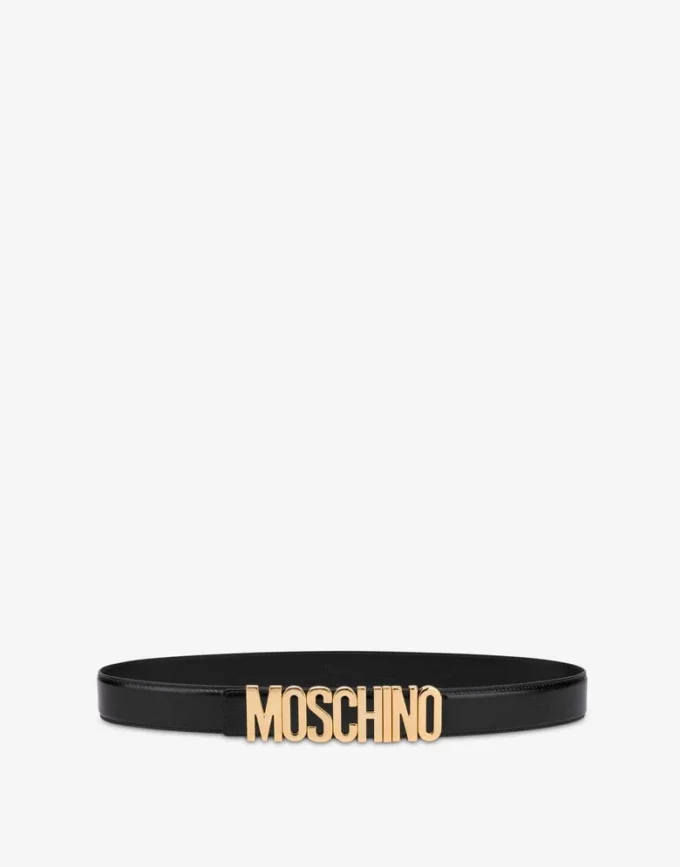 Logo Lettering calfskin belt